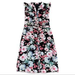 Who What Wear floral ruffle cap sleeve dress